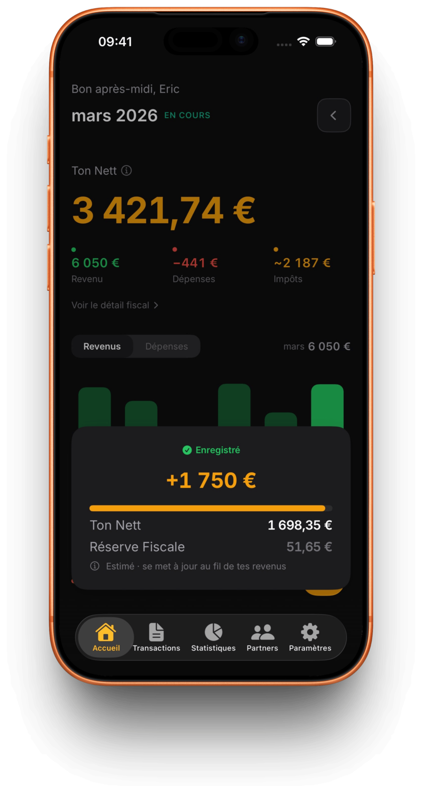 Nett avec des informations fiscales enregistrées